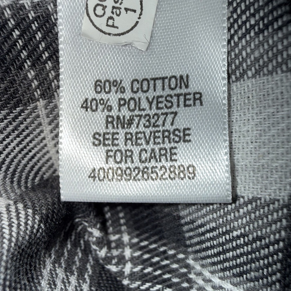 NWT Croft Barrow Flannel Shirt Men Large Wicking Ventilation Quick Dry Gray - Picture 7 of 9